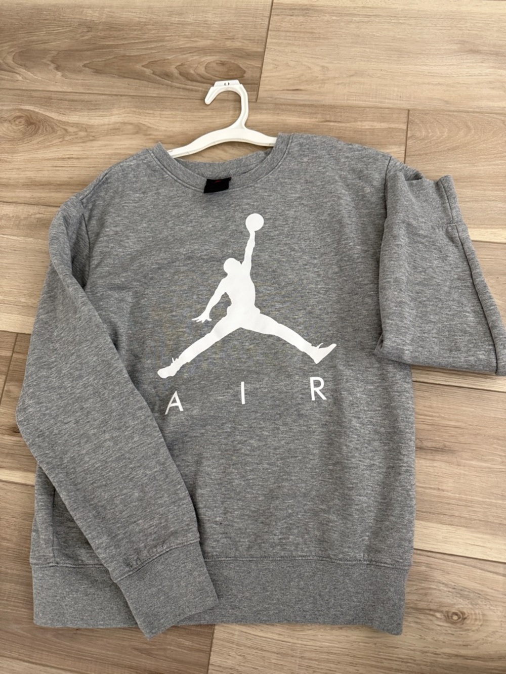 Jordan Gray Crewneck Sweatshirt with White Jumpman